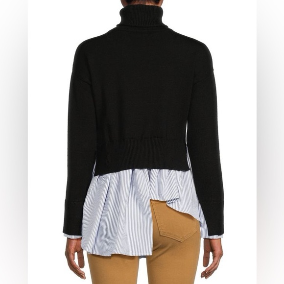 Avantlook Striped Splicing Turtleneck Layered Sweater - Picture 2 of 7